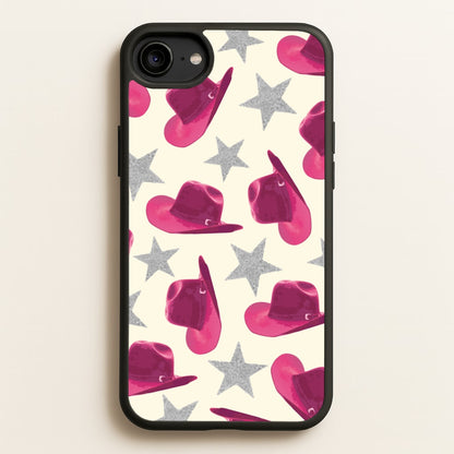 Pink Cowboy Hats And Stars Pattern  - Western Phone Case for iPhone 6 / 7 / 8 / SE