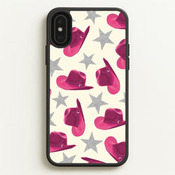 Pink Cowboy Hats And Stars Pattern  - Western Phone Case for iPhone XS Max