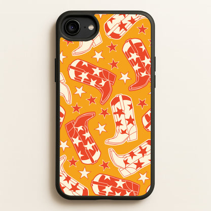 Cartoon Cowboy Boots And Stars Pattern  - Western Phone Case for iPhone 6 / 7 / 8 / SE