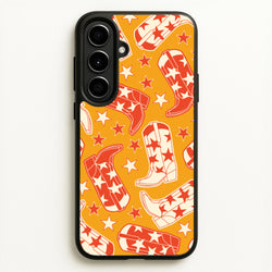 Cartoon Cowboy Boots And Stars Pattern  - Western Phone Case for Galaxy A56