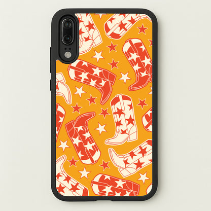 Cartoon Cowboy Boots And Stars Pattern  - Western Phone Case for Huawei P20