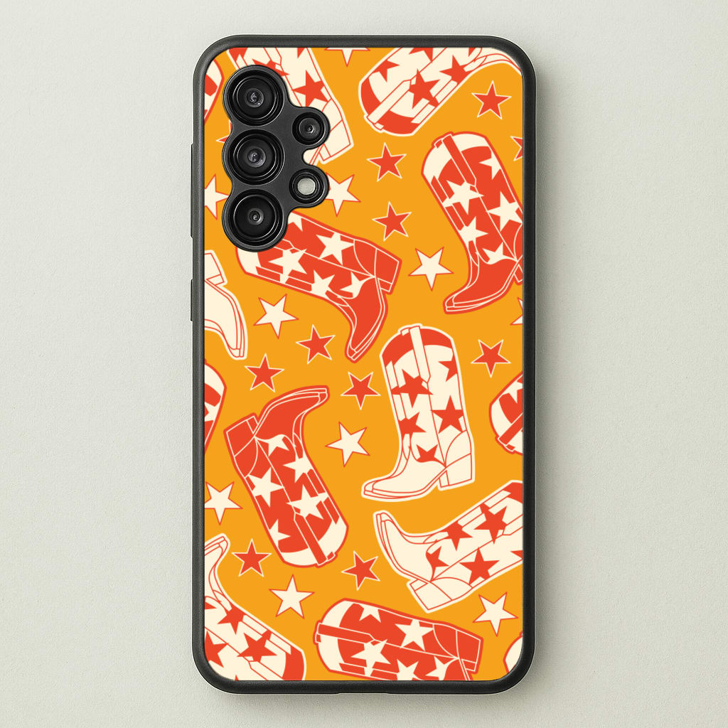 Cartoon Cowboy Boots And Stars Pattern  - Western Phone Case for Galaxy A13