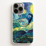 Starry Night Tardis  - Doctor Who Phone Case for iPhone 16 Pro Max
