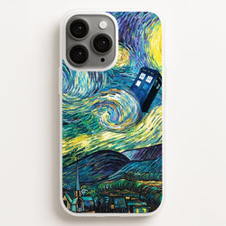 Starry Night Tardis  - Doctor Who Phone Case for iPhone 16 Pro Max