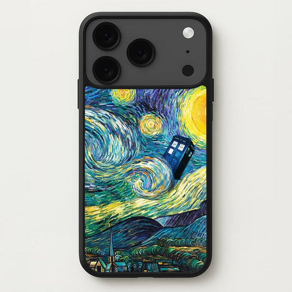 Starry Night Tardis Phone Case for iPhone 17 Pro Max
