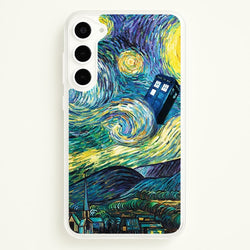 Starry Night Tardis  - Doctor Who Phone Case for Galaxy S23