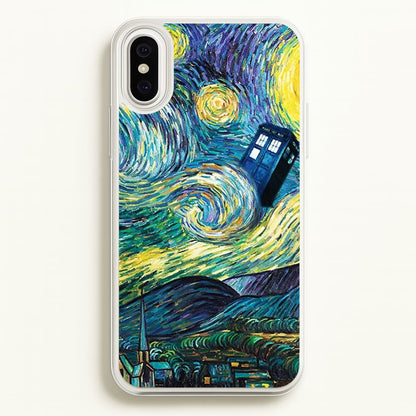 Starry Night Tardis  - Doctor Who Phone Case for iPhone XS Max