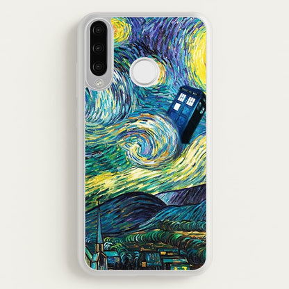 Starry Night Tardis  - Doctor Who Phone Case for Huawei P30 Lite