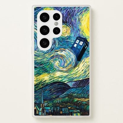 Starry Night Tardis  - Doctor Who Phone Case for Galaxy S24 Ultra