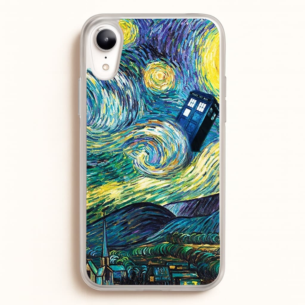 Starry Night Tardis  - Doctor Who Phone Case for iPhone XR