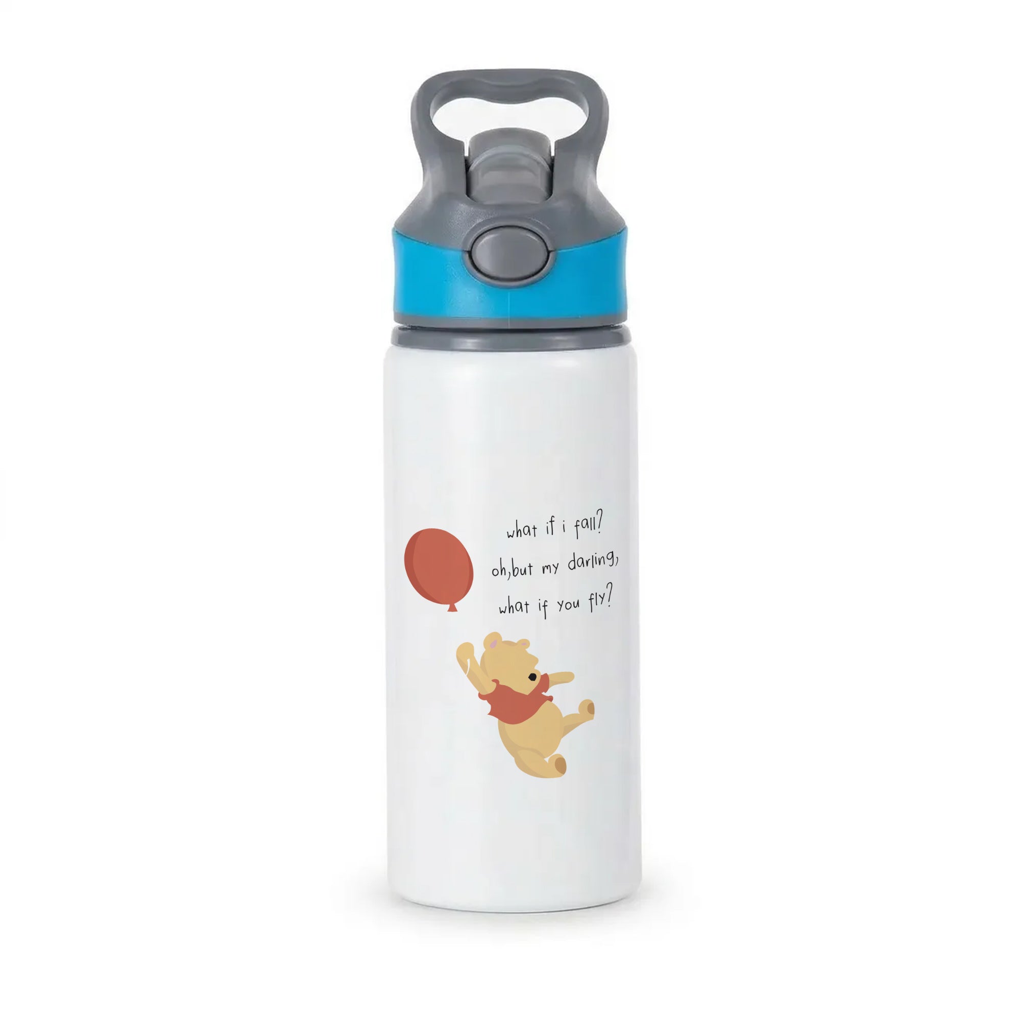 What If I Fail - Winnie Active Water Bottle - Blue