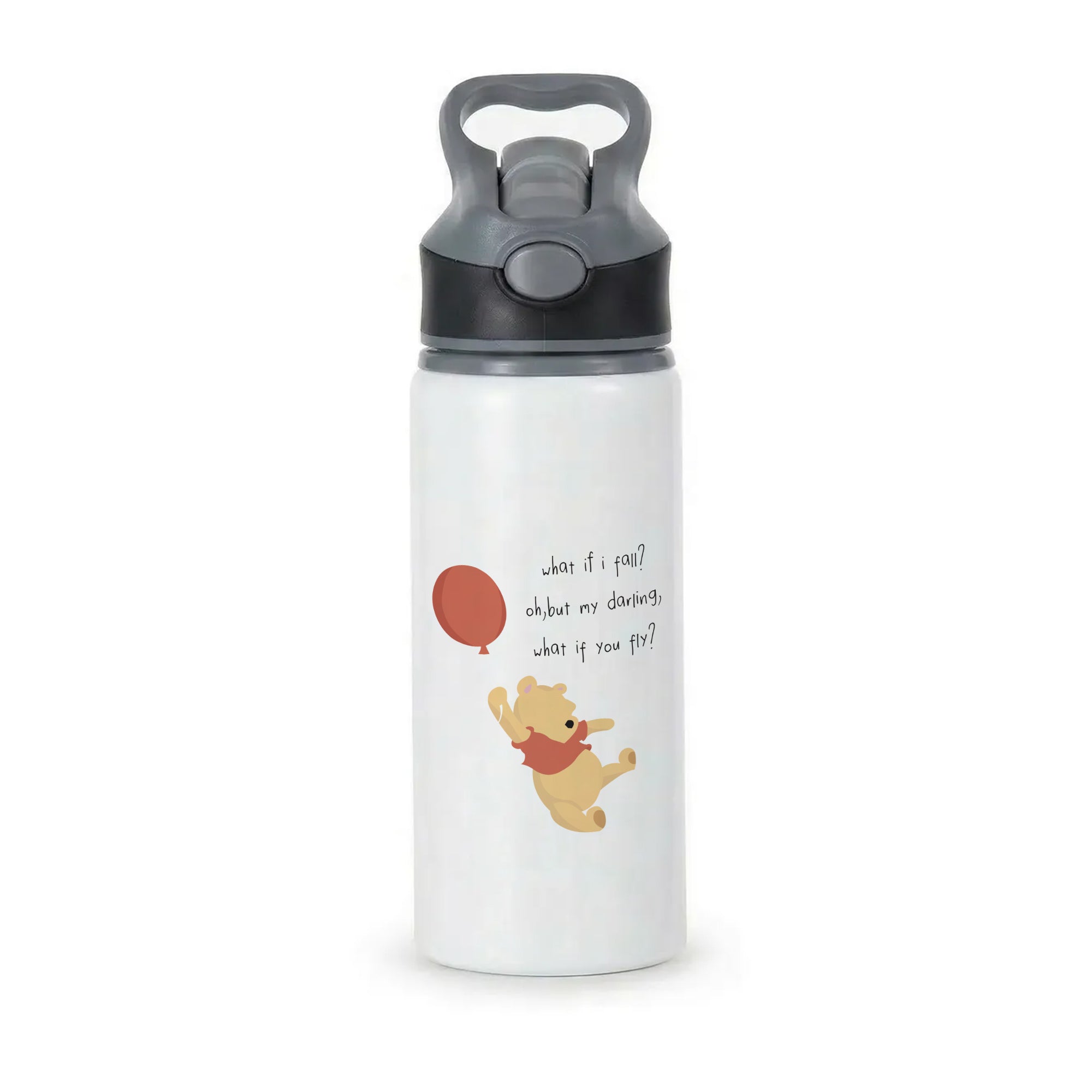 What If I Fail - Winnie Active Water Bottle - Black