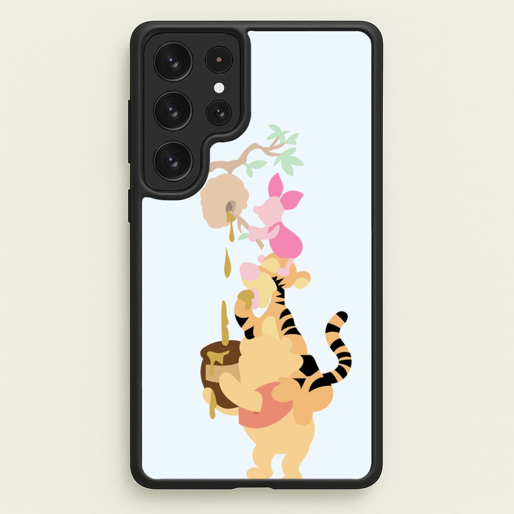 Bouncing Tiger , Piglet , Yellow Bear  - Disney Phone Case for Galaxy S22 Ultra