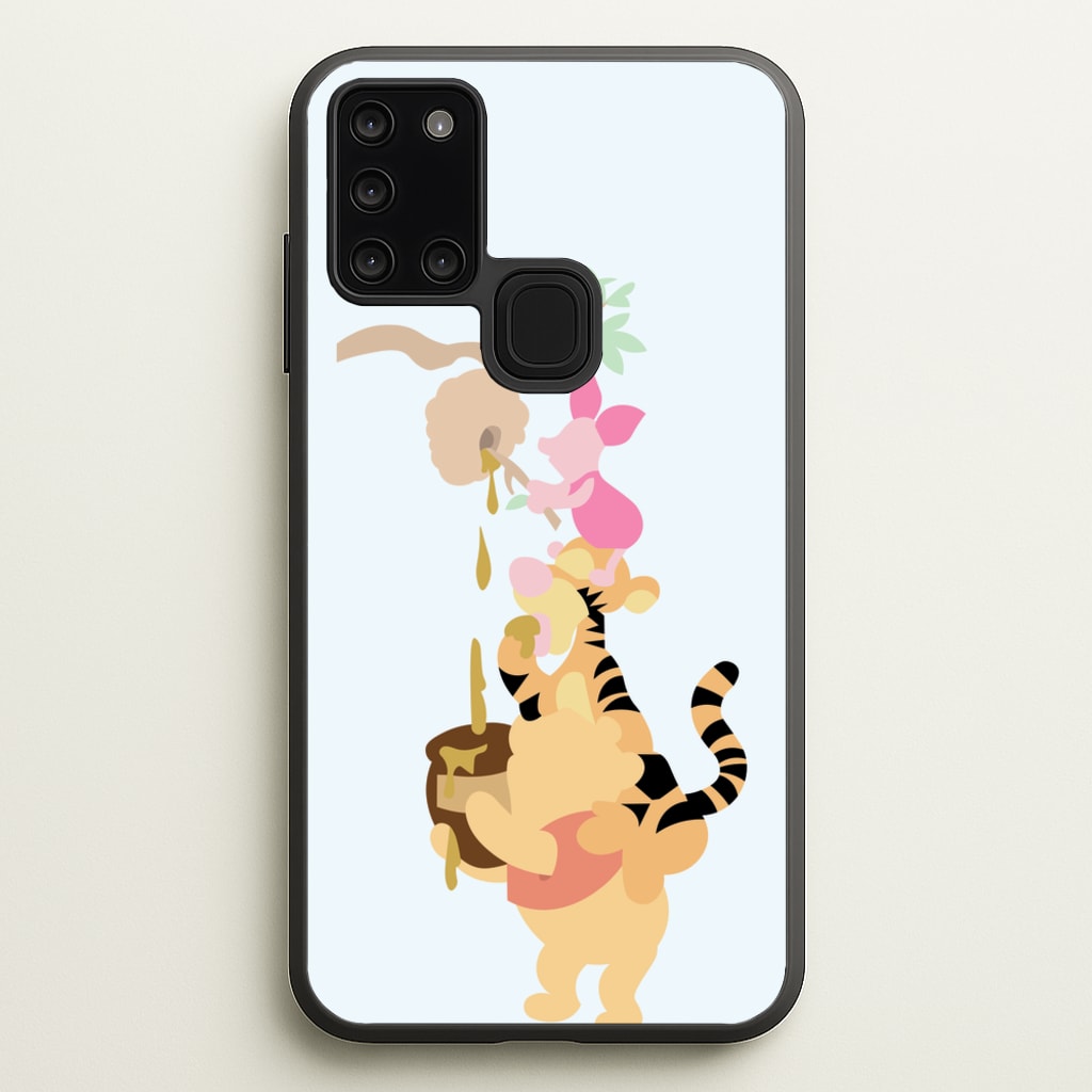 Bouncing Tiger , Piglet , Yellow Bear  - Disney Phone Case for Galaxy A21s