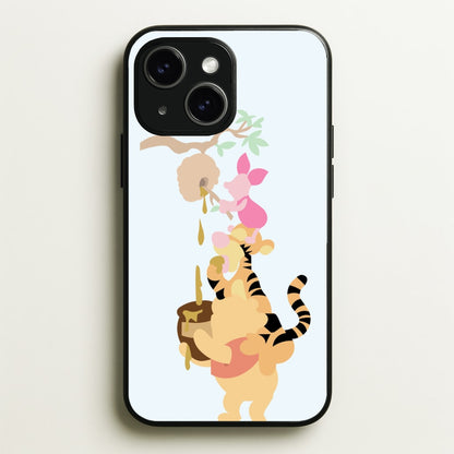 Bouncing Tiger , Piglet , Yellow Bear  - Disney Phone Case for iPhone 15