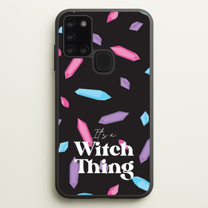 It's A Witch Thing Pattern  - Goth Aesthetic Phone Case for Galaxy A21s