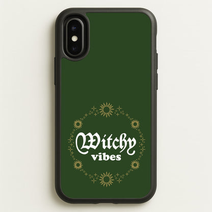 Witchy Vibes Green  - Goth Aesthetic Phone Case for iPhone X / XS