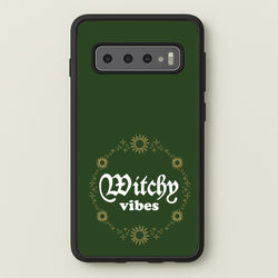 Witchy Vibes Green  - Goth Aesthetic Phone Case for Galaxy S10
