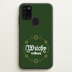 Witchy Vibes Green  - Goth Aesthetic Phone Case for Galaxy A21s
