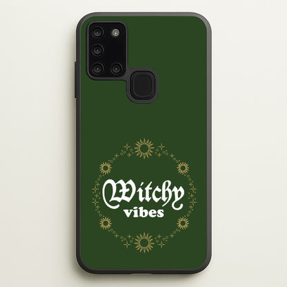 Witchy Vibes Green  - Goth Aesthetic Phone Case for Galaxy A21s