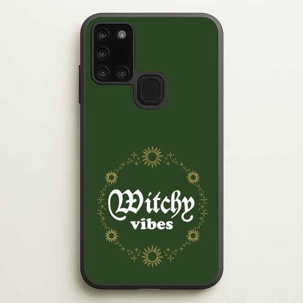 Witchy Vibes Green  - Goth Aesthetic Phone Case for Galaxy A21s
