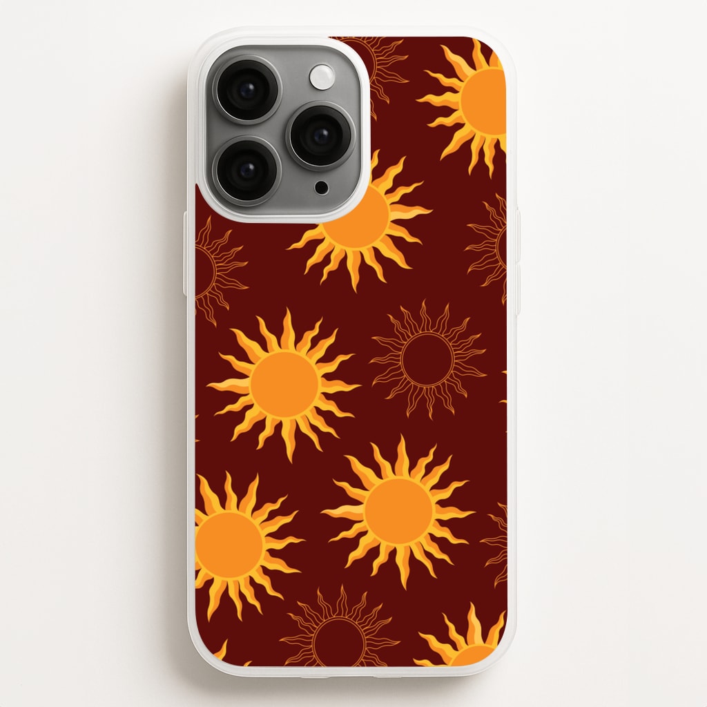 Vintage Sun Pattern  - Goth Aesthetic Phone Case for iPhone 16 Pro Max