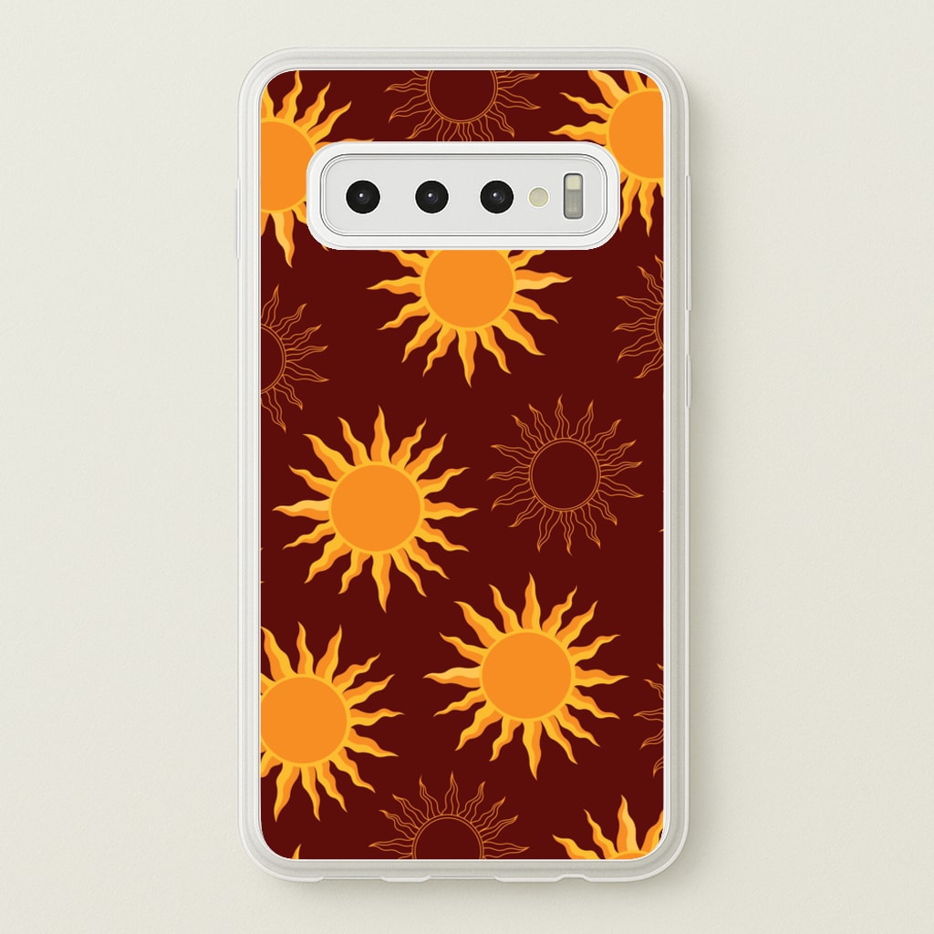 Vintage Sun Pattern  - Goth Aesthetic Phone Case for Galaxy S10