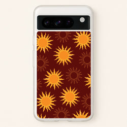 Vintage Sun Pattern  - Goth Aesthetic Phone Case for Google Pixel 8 Pro