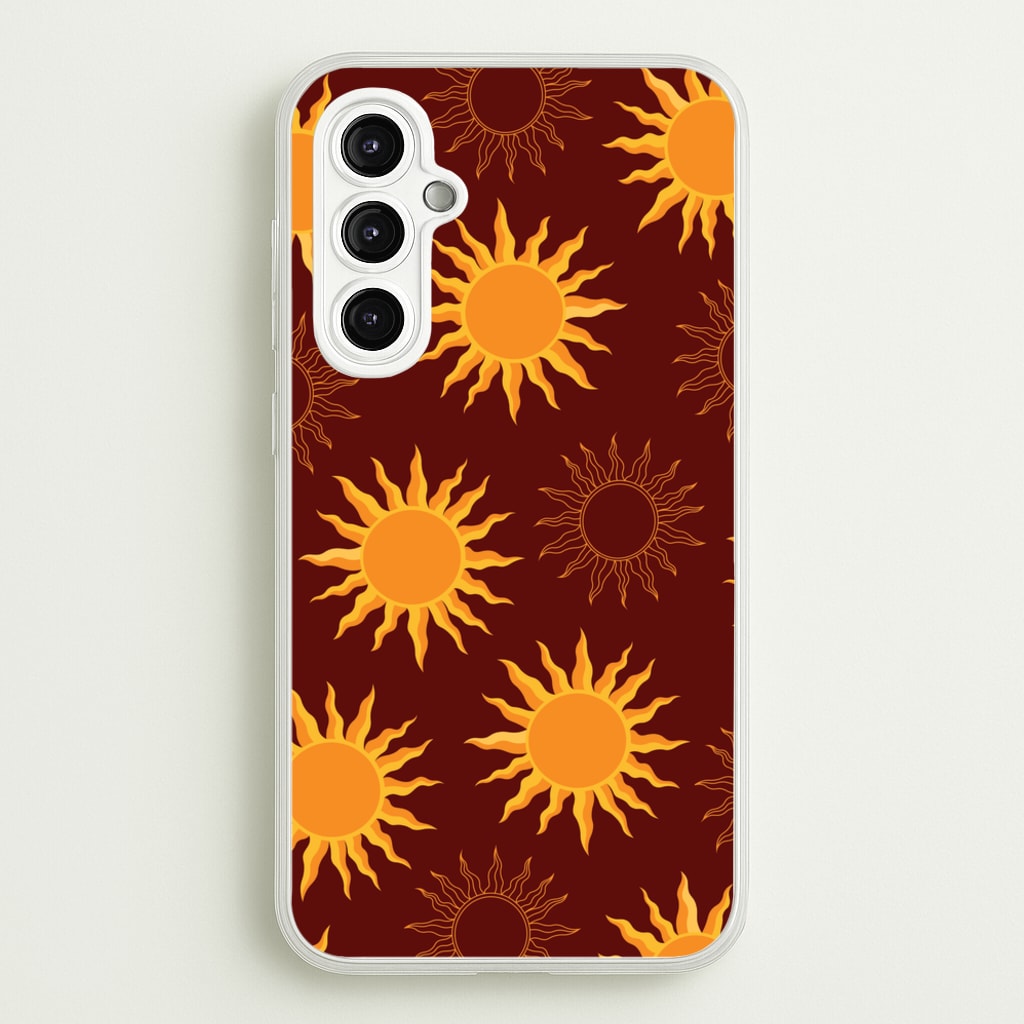 Vintage Sun Pattern  - Goth Aesthetic Phone Case for Galaxy A14