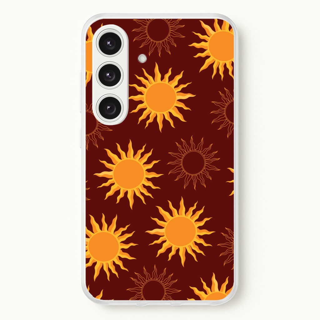 Vintage Sun Pattern  - Goth Aesthetic Phone Case for Galaxy S24