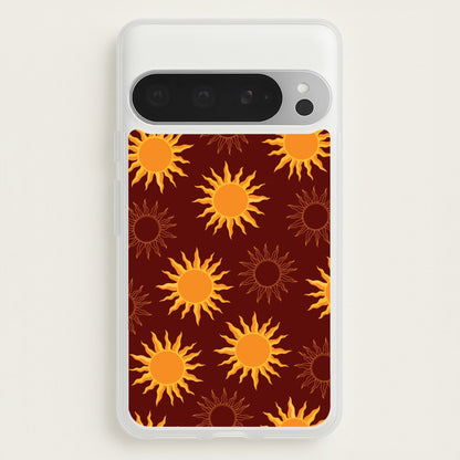 Vintage Sun Pattern  - Goth Aesthetic Phone Case for Google Pixel 9 Pro XL