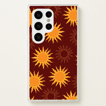 Vintage Sun Pattern  - Goth Aesthetic Phone Case for Galaxy S24 Ultra