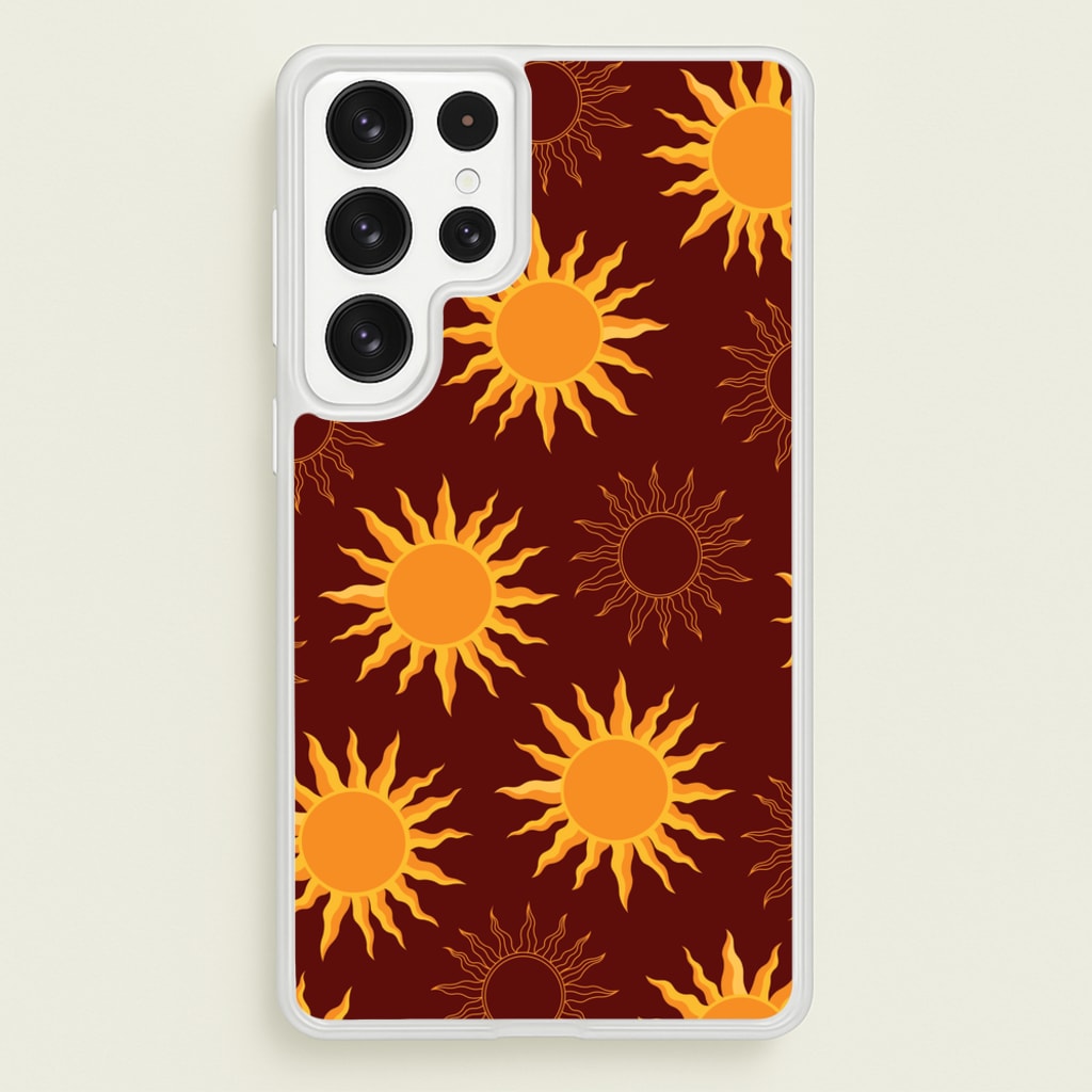Vintage Sun Pattern  - Goth Aesthetic Phone Case for Galaxy S22 Ultra