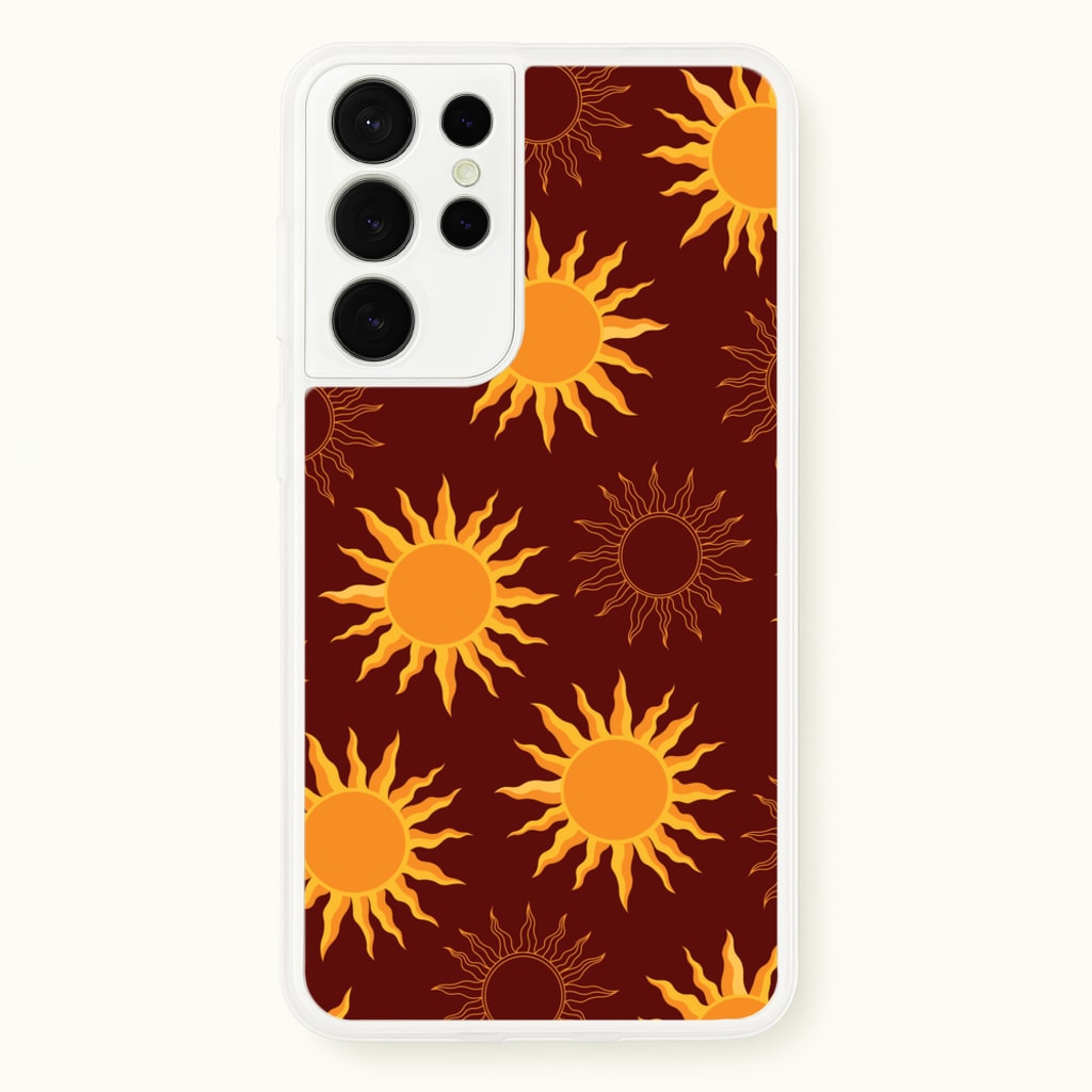 Vintage Sun Pattern  - Goth Aesthetic Phone Case for Galaxy S21 Ultra