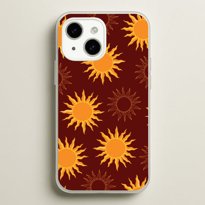 Vintage Sun Pattern  - Goth Aesthetic Phone Case for iPhone 14
