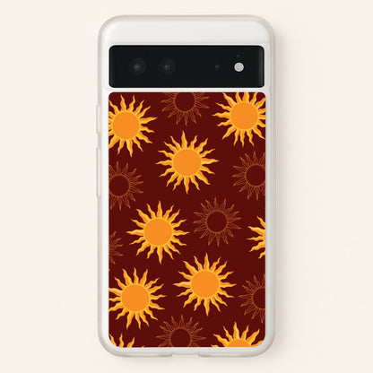 Vintage Sun Pattern  - Goth Aesthetic Phone Case for Google Pixel 6