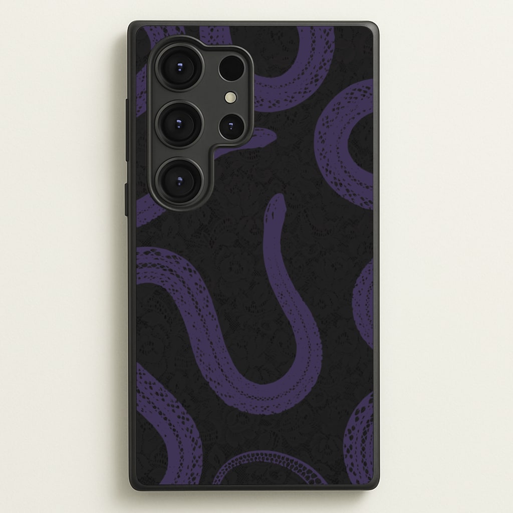 Snakes And Lace Pattern  - Goth Aesthetic Phone Case for Galaxy S25 Ultra