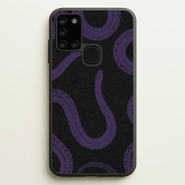 Snakes And Lace Pattern  - Goth Aesthetic Phone Case for Galaxy A21s