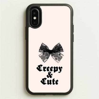 Creepy And Cute Coquette  - Goth Aesthetic Phone Case for iPhone X / XS