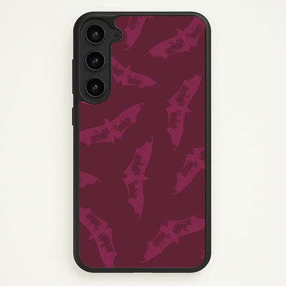 Dark Pink Bats Pattern  - Goth Aesthetic Phone Case for Galaxy S23 Plus
