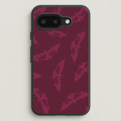 Dark Pink Bats Pattern  - Goth Aesthetic Phone Case for Google Pixel 9a