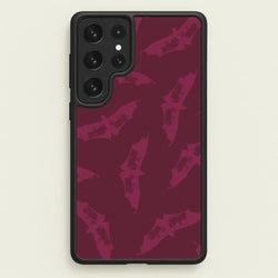 Dark Pink Bats Pattern  - Goth Aesthetic Phone Case for Galaxy S22 Ultra