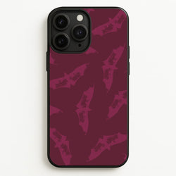 Dark Pink Bats Pattern  - Goth Aesthetic Phone Case for iPhone 11 Pro