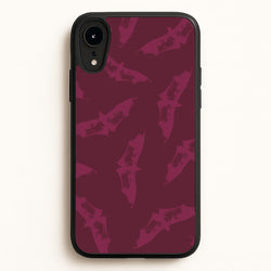 Dark Pink Bats Pattern  - Goth Aesthetic Phone Case for iPhone XR