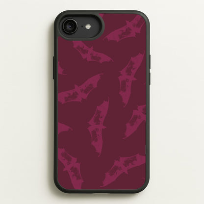 Dark Pink Bats Pattern  - Goth Aesthetic Phone Case for iPhone 6 Plus / 7 Plus / 8 Plus