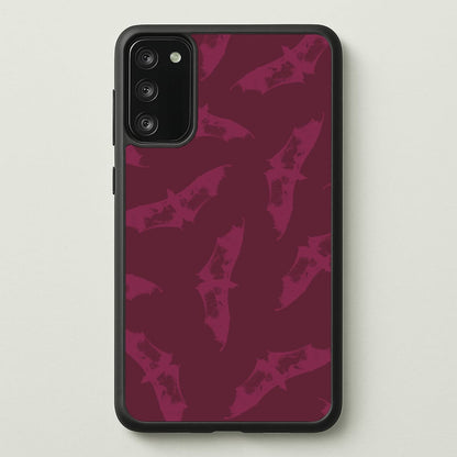 Dark Pink Bats Pattern  - Goth Aesthetic Phone Case for Galaxy A41