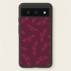 Dark Pink Bats Pattern  - Goth Aesthetic Phone Case for Google Pixel 8a