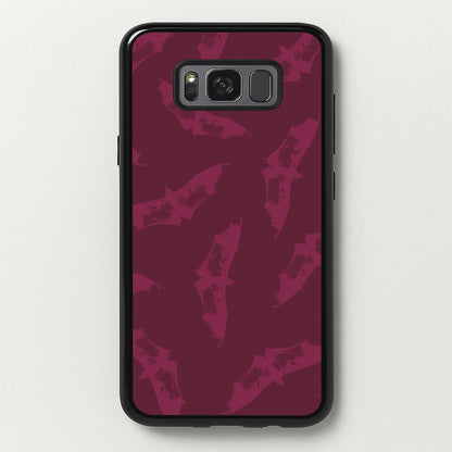 Dark Pink Bats Pattern  - Goth Aesthetic Phone Case for Galaxy S8 Plus