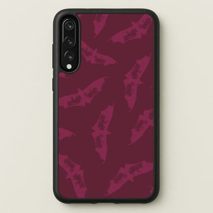 Dark Pink Bats Pattern  - Goth Aesthetic Phone Case for Huawei P20 Pro