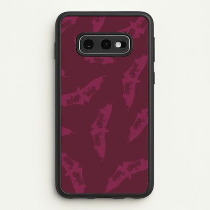 Dark Pink Bats Pattern  - Goth Aesthetic Phone Case for Galaxy S10e